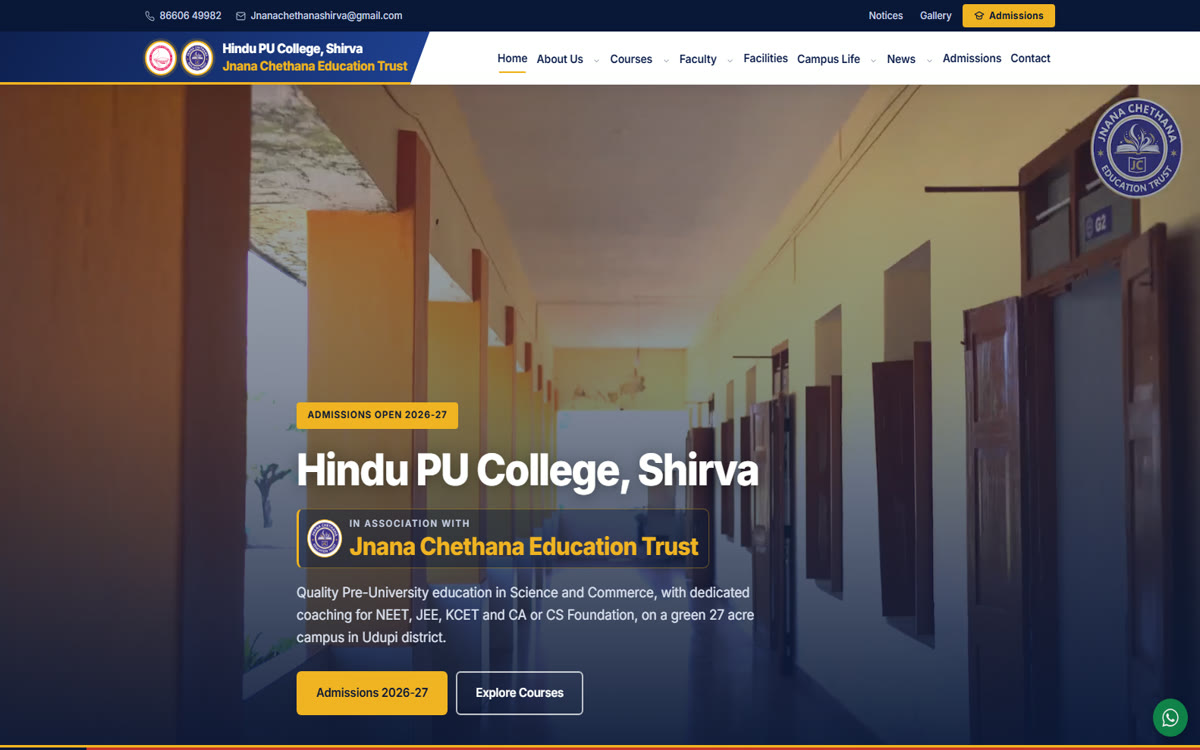 Hindu PU College, Shirva website